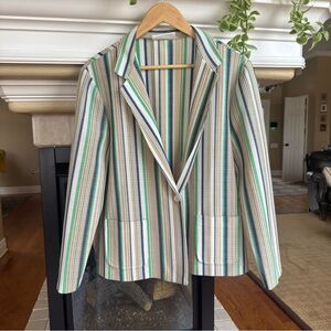 Vintage 70s Cricket Lane Mod Retro Stripe Blazer Single Button Retro L/XL